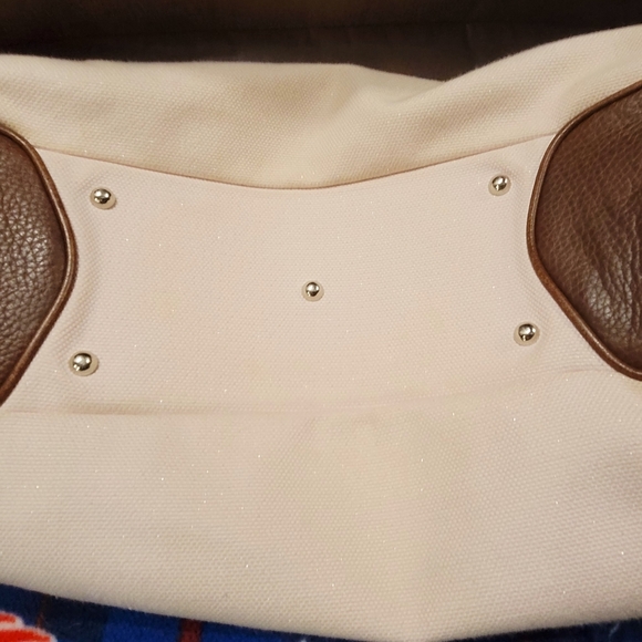 Burberry Blue Label Leather & Canvas Shoulder Bag w/ Stud accents - Picture 6 of 7